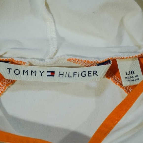 Tommy Hilfiger White Orange Hoodie L/S Sweatshirt - Picture 5 of 8